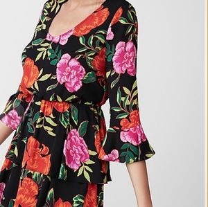 Express | Floral Tiered Fit and Flare Dress
